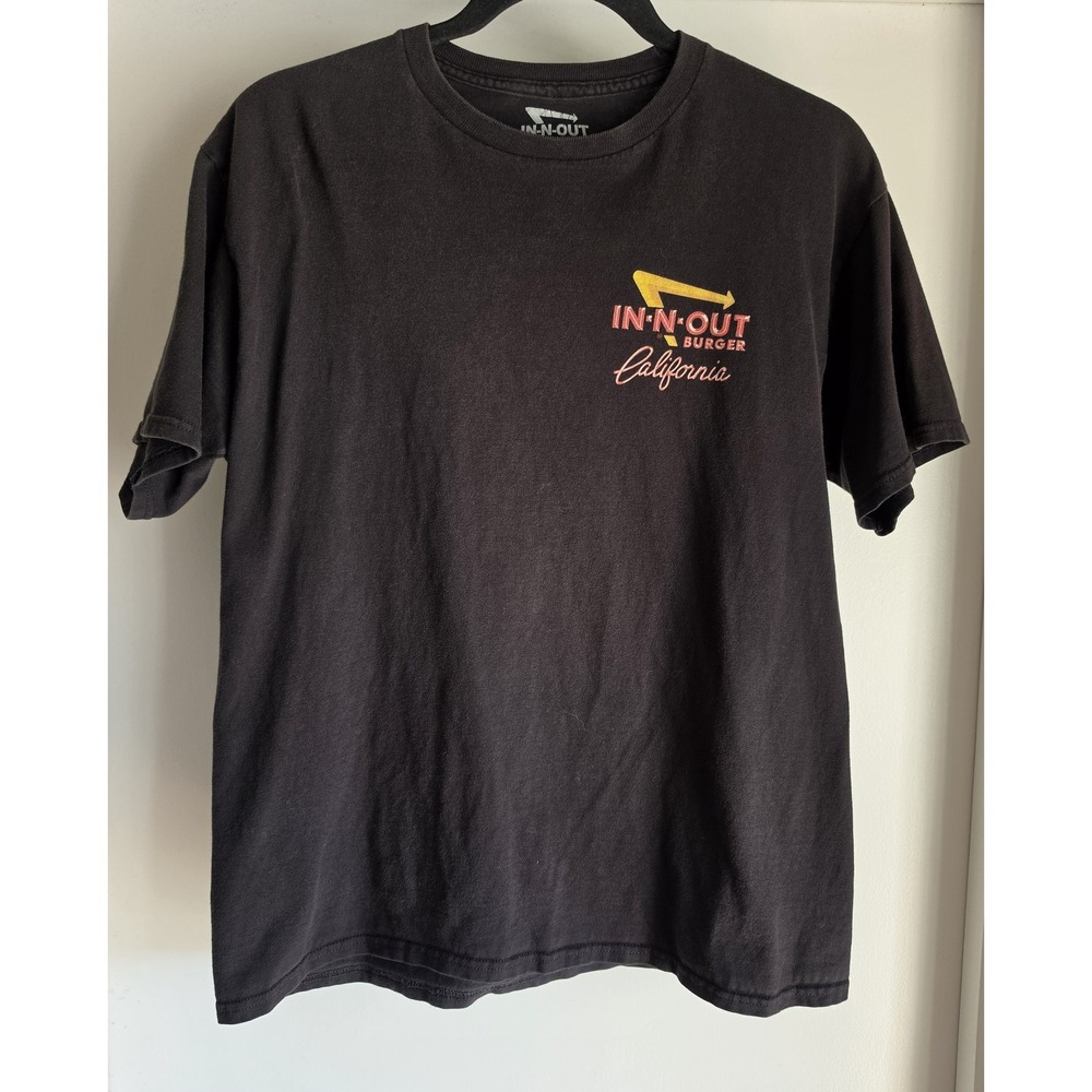 In-N-Out Burger T-Shirt Size M Black Cotton Graphic Print Crew Neck Tee